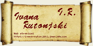 Ivana Rutonjski vizit kartica